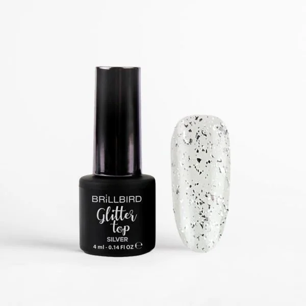 Γυαλιστικό Gel glitter top silver