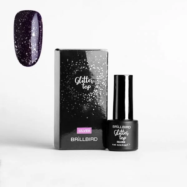 Γυαλιστικό Gel glitter top silver